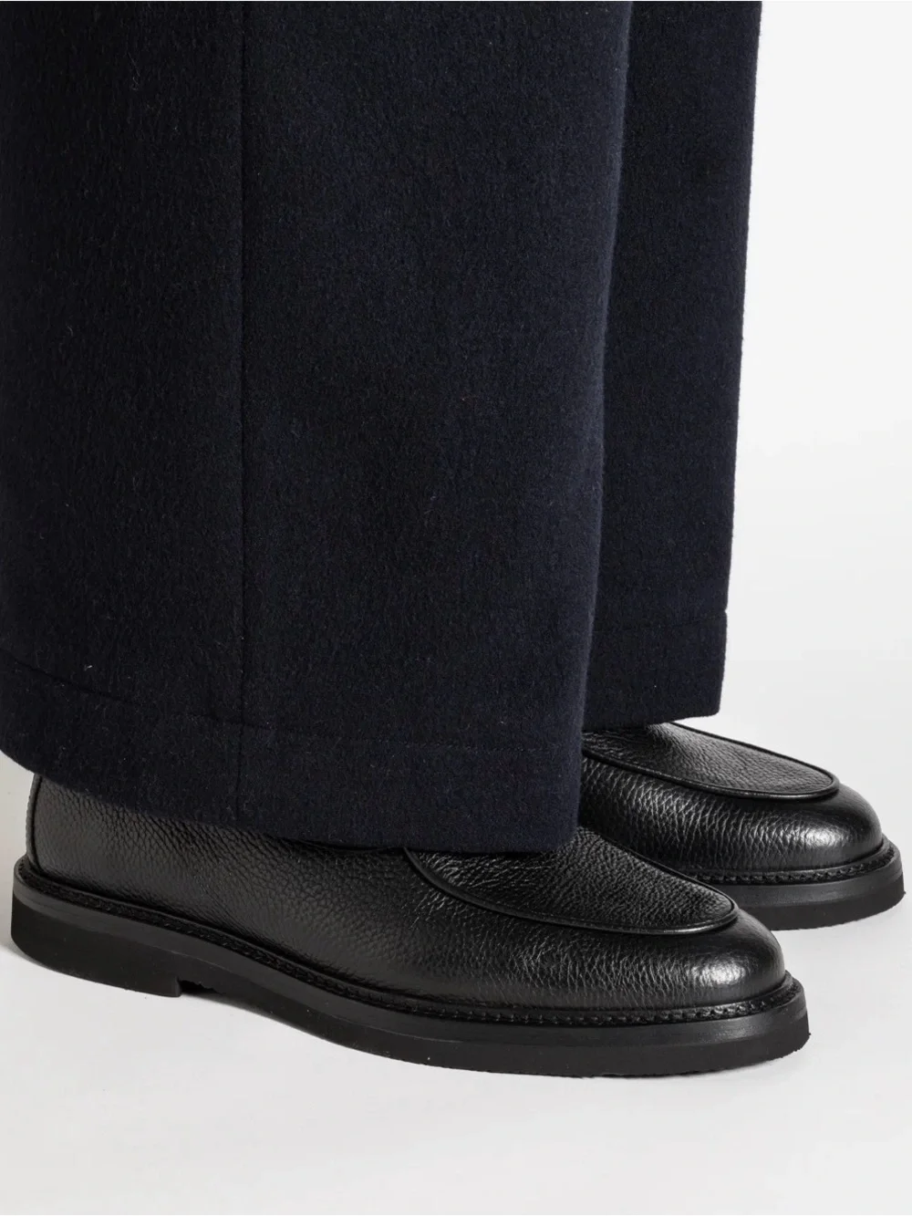 Jacques soloviere All-Black Men's Leather Penny Loafers